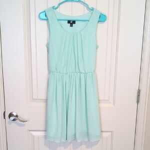 Iz Byer Light Green Pleated Dress